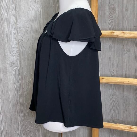 Naked Princess Amanda Tulip Sleeve Top Black NWT Size Medium - Picture 3 of 6